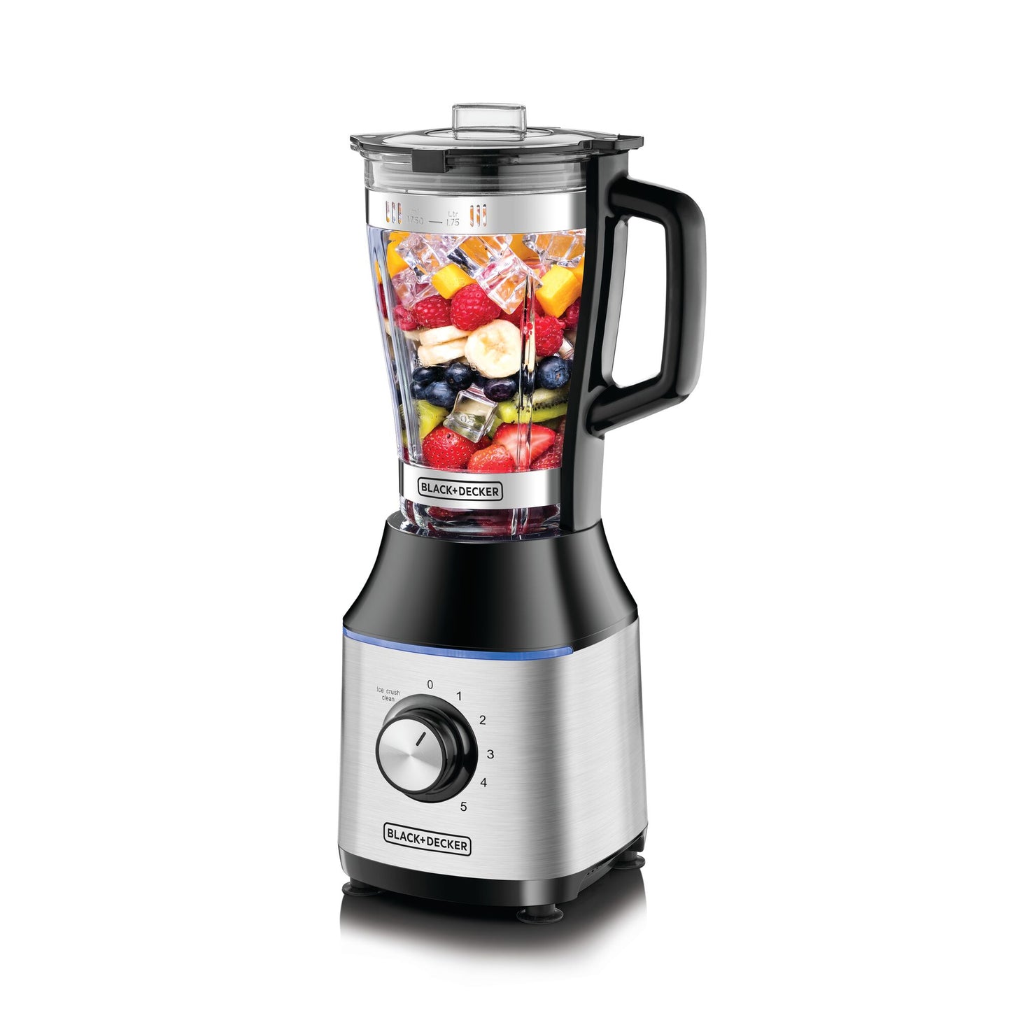 BLACK & DECKER 700W High Speed Premium Blender with Glass Jar Black/Silver BX650G-B5