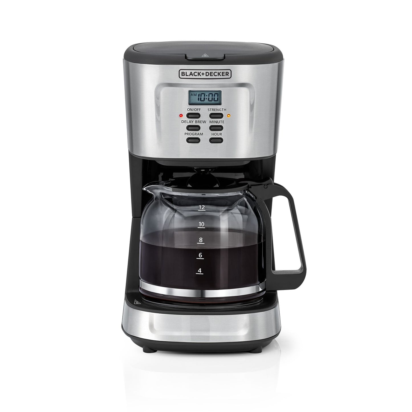 BLACK & DECKER 900W 12 Cup 24 Hours Programmable Coffee Maker With 1.5L Glass Carafe And Keep Warm Feature For Drip Coffee And Espresso, Black - Dcm85-B5