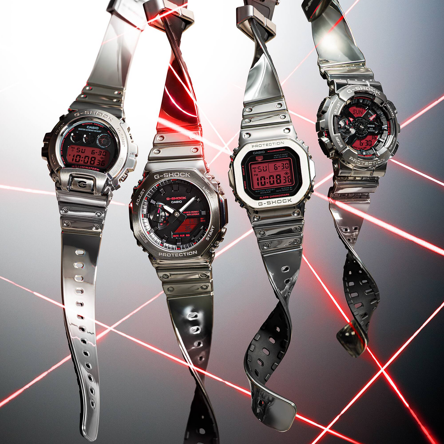 G-SHOCK Fine Metalic Silver Casual Analog-Digital Watch GM-5600YRA-8DR