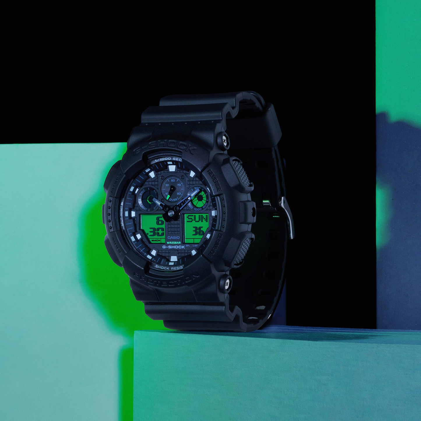 G-SHOCK Electro Green Digital Analogue Men Watch GA-100BEG-1ADR