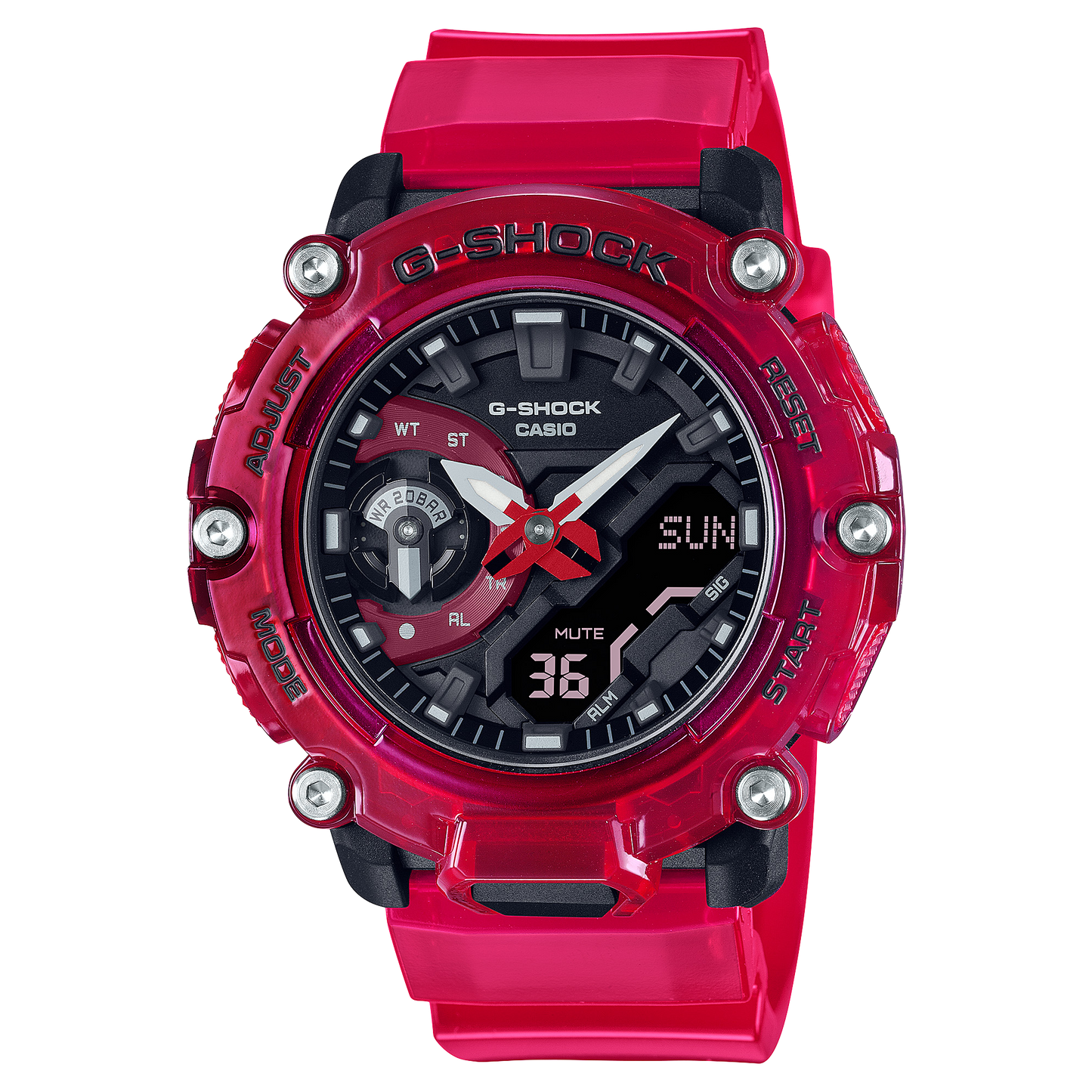 Casio G-Shock GA-2200SKL-4ADR Analog-Digital Men's Watch, Red