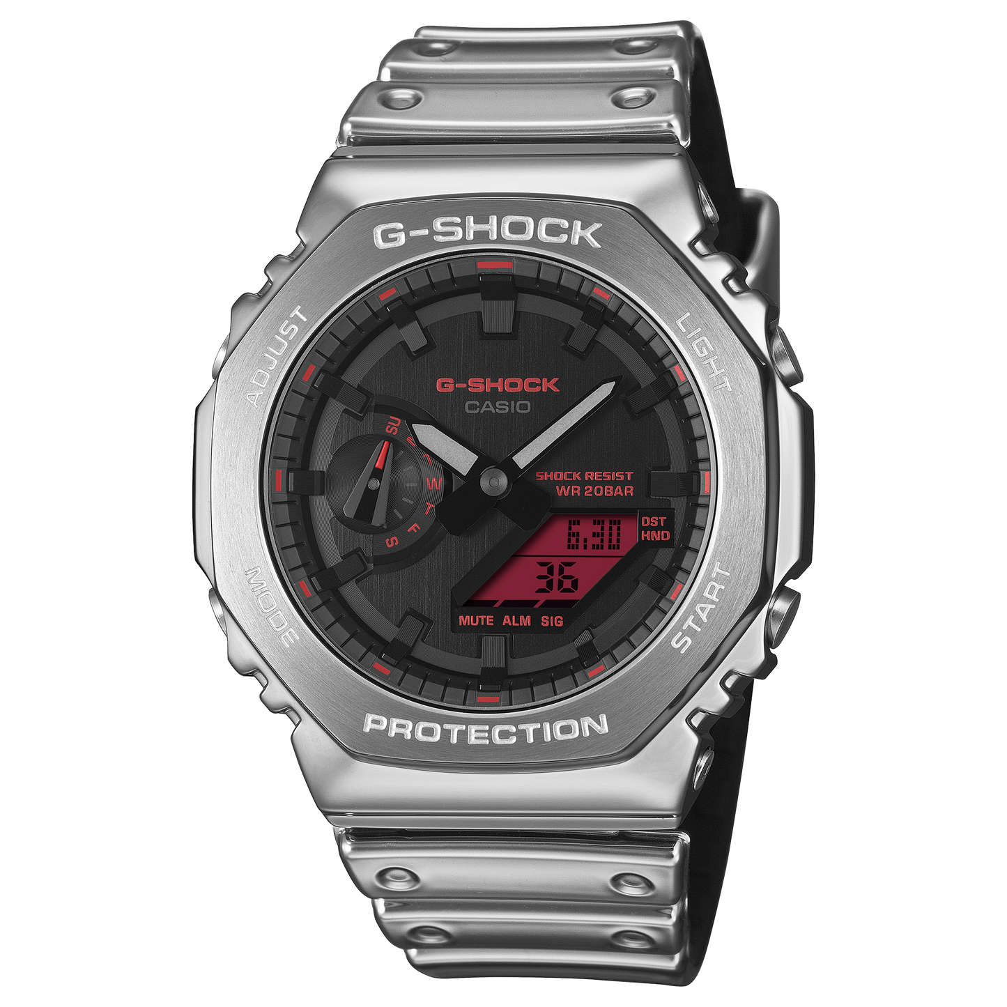 G-SHOCK Fine Metallic Silver Casual Analog-Digital Watch GM-2100YRA-8ADR