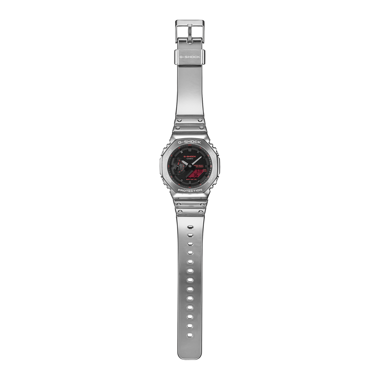 G-SHOCK Fine Metallic Silver Casual Analog-Digital Watch GM-2100YRA-8ADR
