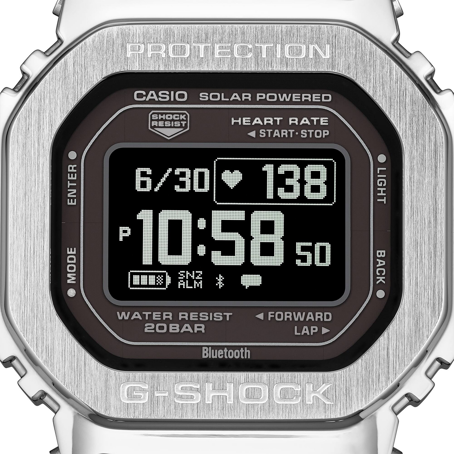 G-SHOCK Solar Powered Step Tracking Heart Rate Monitor Sporty Watch GM-H5600-1DR