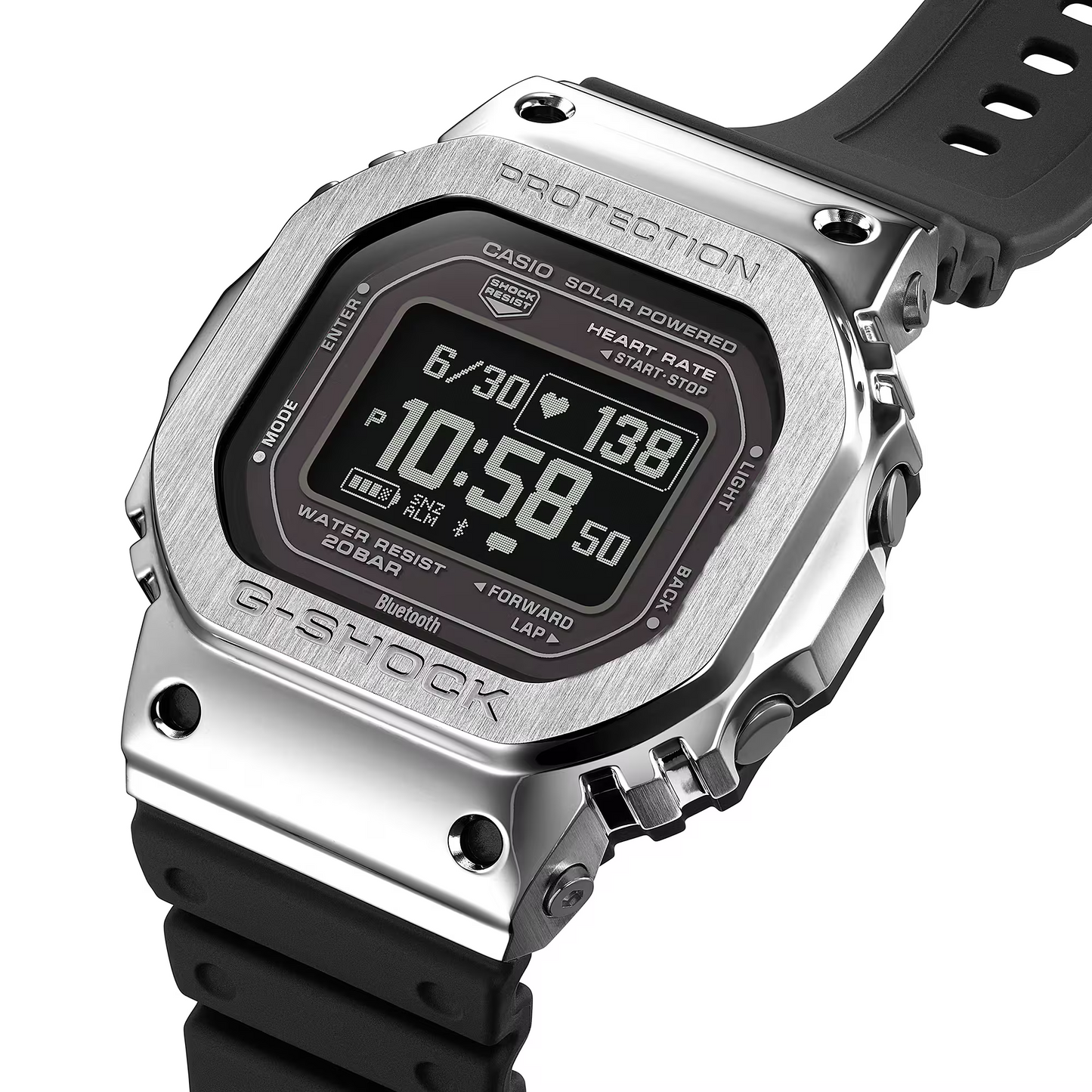 G-SHOCK Solar Powered Step Tracking Heart Rate Monitor Sporty Watch GM-H5600-1DR