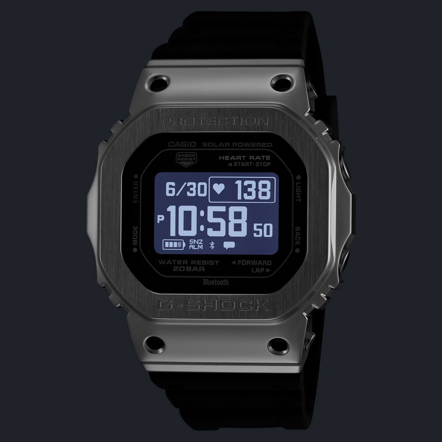 G-SHOCK Solar Powered Step Tracking Heart Rate Monitor Sporty Watch GM-H5600-1DR