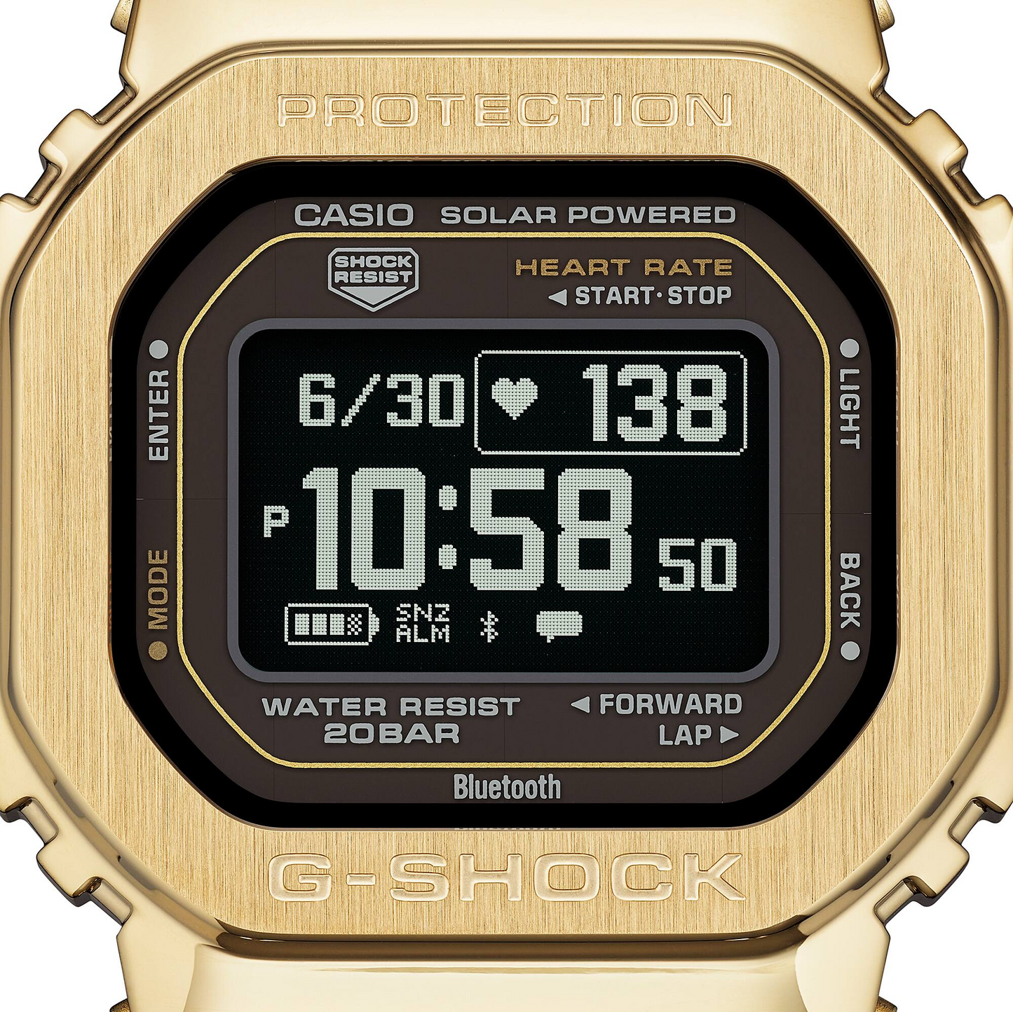 G-SHOCK Solar Powered Step Tracking Heart Rate Monitor Sporty Watch GM-H5600-9DR