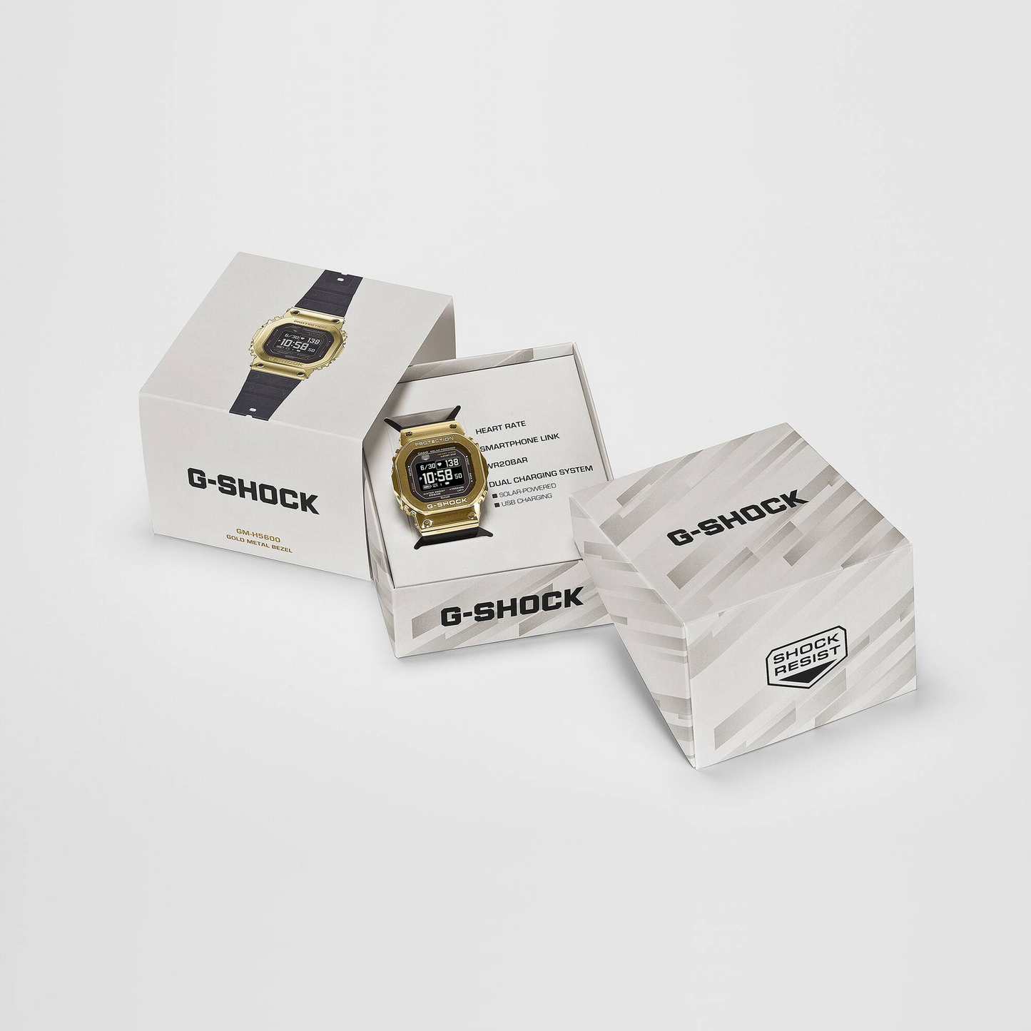 G-SHOCK Solar Powered Step Tracking Heart Rate Monitor Sporty Watch GM-H5600-9DR