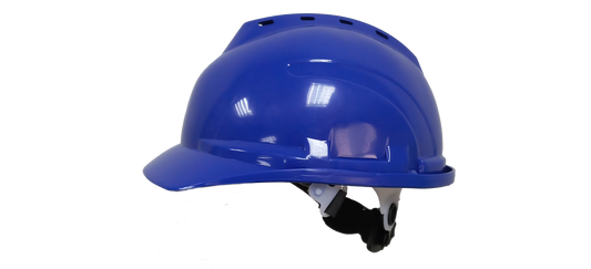 HM010-BLU RACHET TYPE SAFETY HELMET WITH INNER FIBER BLUE
