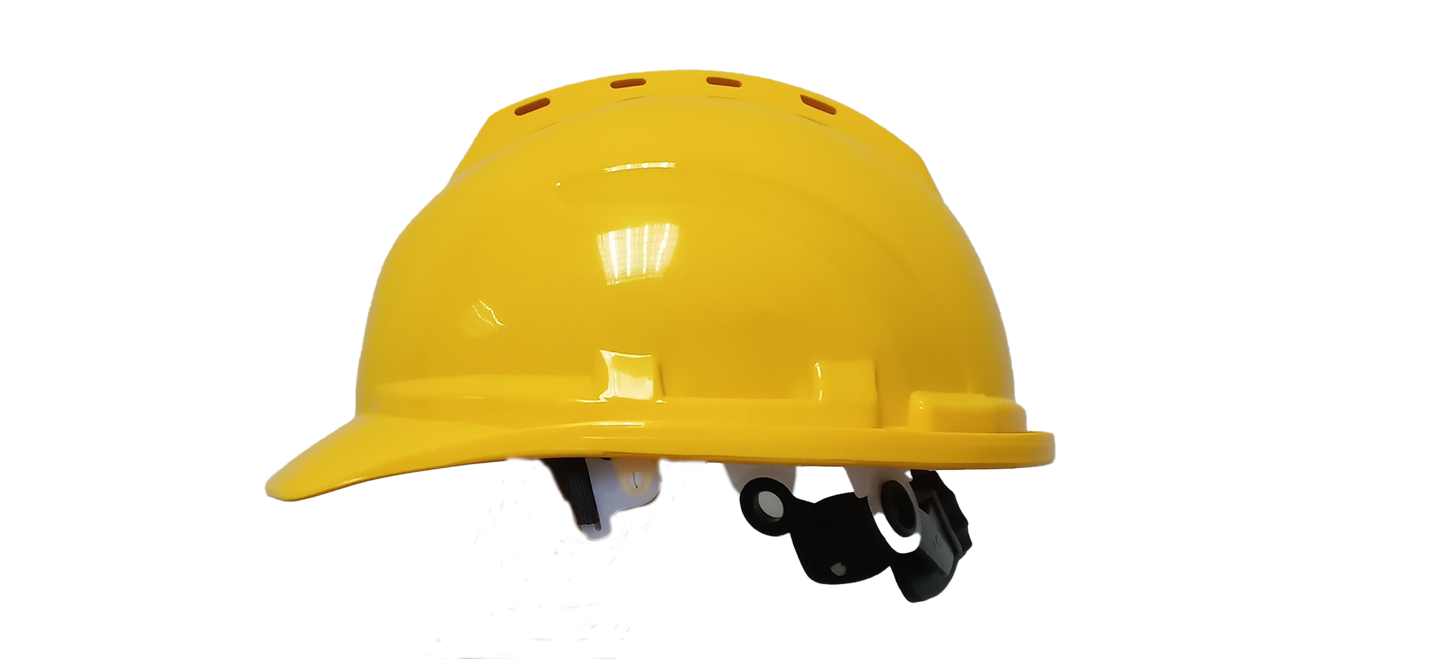 HM012-YLW RACHET TYPE SAFETY HELMET BLUE INNER PLASTIC YELLOW