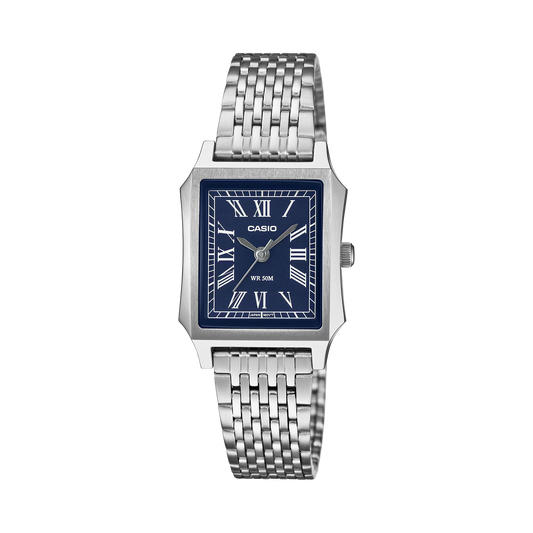 Casio LTP-B190D-2BVDF Women's Silver Stainless Steel Watch with Blue Dial