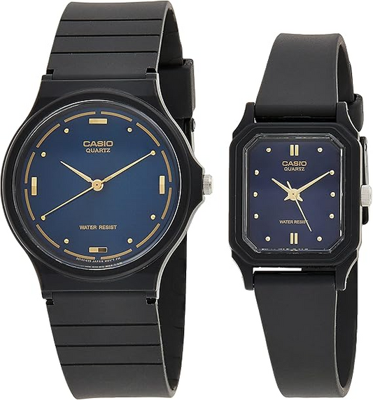 Casio Couple Watch Set – MQ-76-2ALDF & LQ-142E-2ADF (His & Hers)