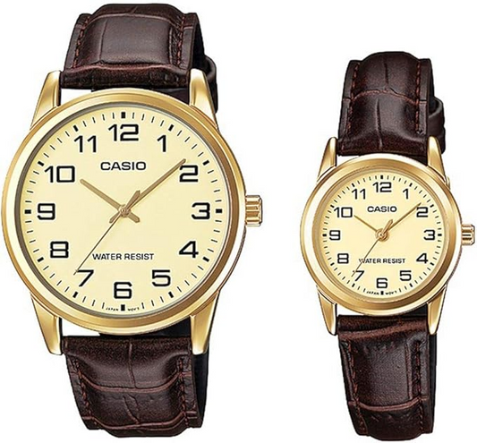 Casio Couple Watch Set – MTP-V001GL-9BUDF & LTP-V001GL-9BUDF (His & Hers)