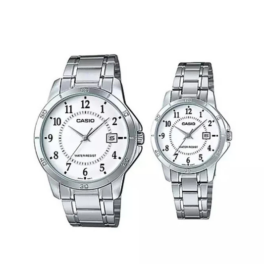 Casio Couple Watch Set – MTP-V004D-7BUDF & LTP-V004D-7BUDF (His & Hers)