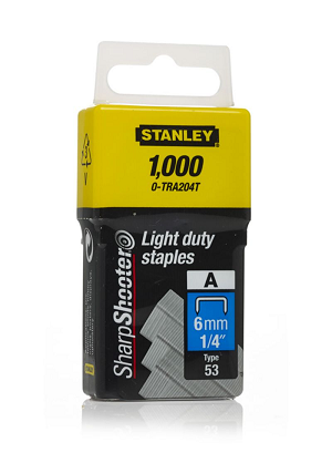 STANLEY 6MM TYPE A, LIGHT DUTY STAPLES (PACK OF 1000PCS)