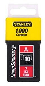 STANLEY 10MM, TYPE A, LIGHT DUTY STAPLES (PACK OF 1000PCS)