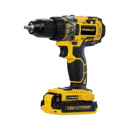 STANLEY 18V, 1.5 AH LI-ION DRILL DRIVER WITH 2 BATTERIES AND CHARGER