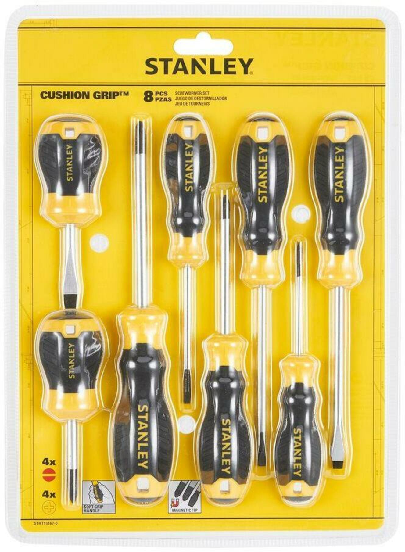 STANLEY CUSHION GRIP™ Flared PHILLIPS SCREWDRIVER SET (8 PC.)