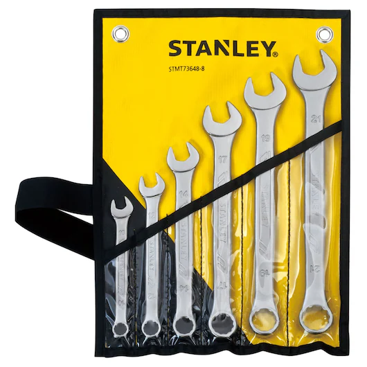 STANLEY (6 PCS) COMBINATION WRENCH SET POUCH 10;12;14;17;19;21mm