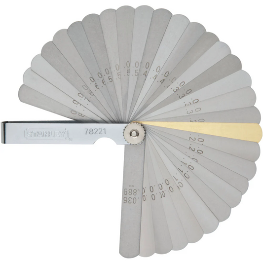 STANLEY COMBINATION FEELER GAUGE 25 BLADES 0.04MM TO 1MM
