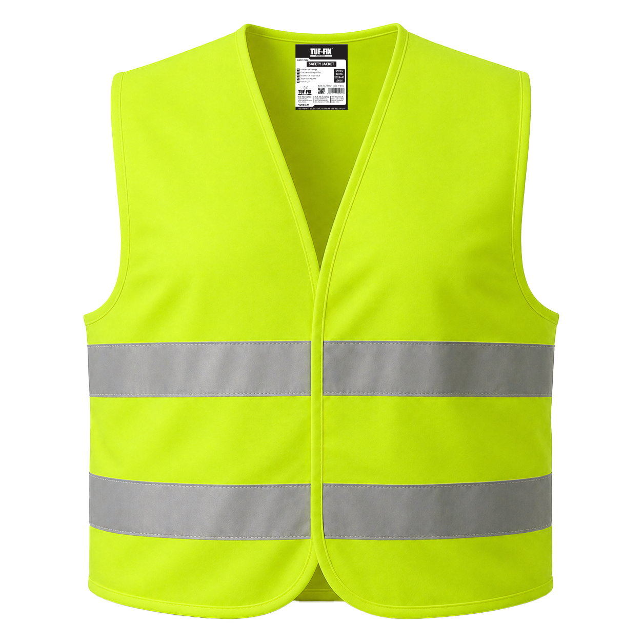 TUF-FIX SV026-M SAFETY JACKET – GREEN, 2 REFLECTIVE TAPES, SIZE M