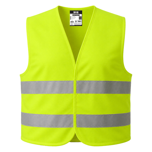 TUF-FIX SV026-S SAFETY JACKET – GREEN, 2 REFLECTIVE TAPES, SIZE S