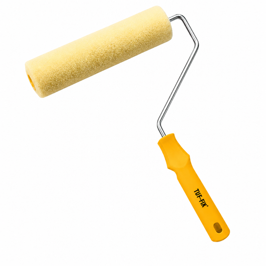 TUF-FIX 9CRYM CAGE ROLLER – SIZE 9 INCH (230 X 48 MM), YELLOW REFILL, PVC HANDLE
