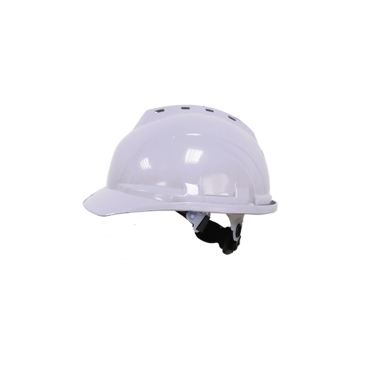 HM010-WHT RACHET TYPE SAFETY HELMET WITH INNER FIBER WHITE