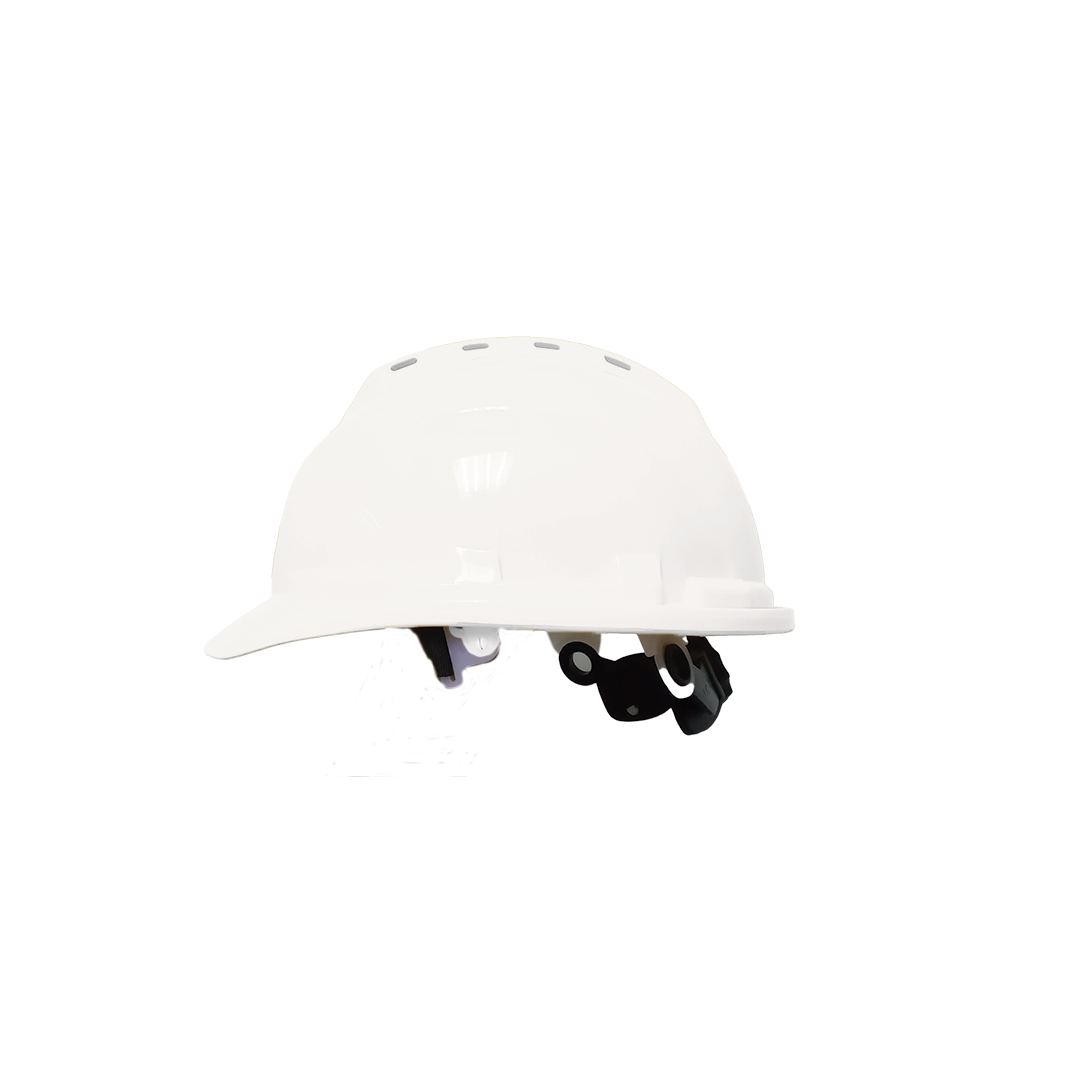 HM012-WHT RACHET TYPE SAFETY HELMET BLUE INNER PLASTIC WHITE