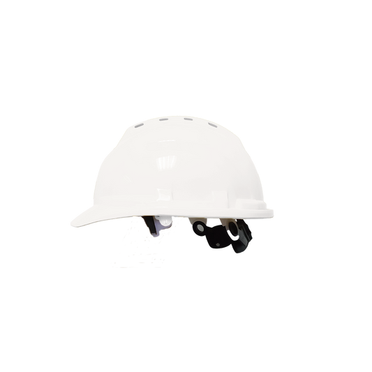 HM012-WHT RACHET TYPE SAFETY HELMET BLUE INNER PLASTIC WHITE