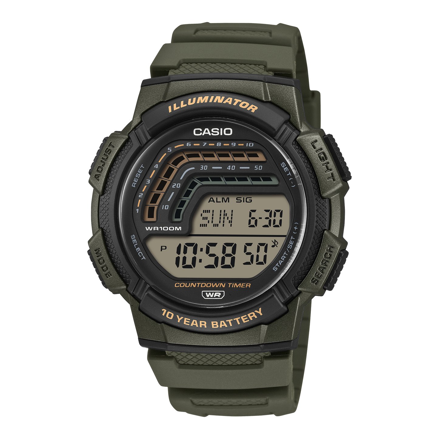 CASIO Digital Men Watch WS-1800-3AVDF