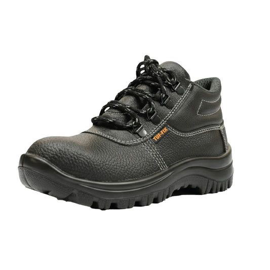 TF-07 TUF-FIX SAFETY SHOES HIGH ANKLE SPLIT LEATHER UPPER WITH POLYURETHANE SOLE
