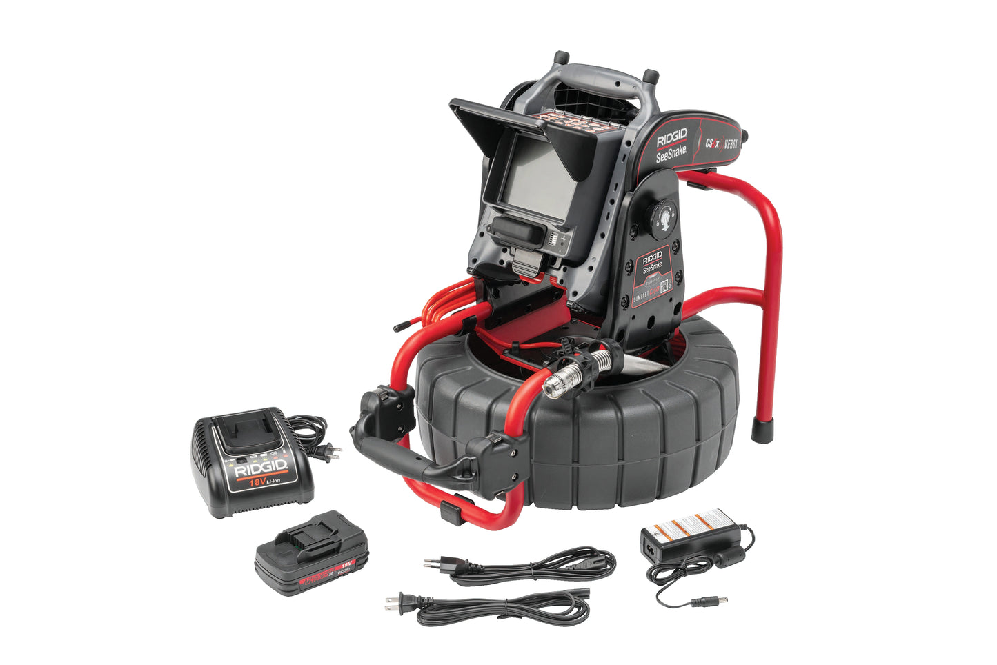 RIDGID SeeSnake® Compact C40 System, includes CS6x VERSA Digital Recording Monitor, 18V Battery and Charger
