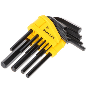 STANLEY 10 PIECES STRAIGHT MALE ELBOW HEX KEY SETS 1.5 - 2 - 2.5 - 3 - 4 - 5 - 5.5 - 6 - 8 - 10mm